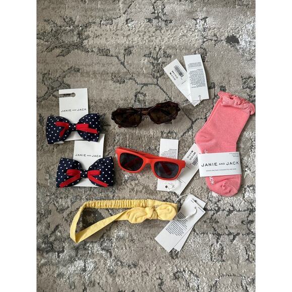 🔥FLASH SALE🔥‎ Janie and Jack Girls Accessories bundle Set 6 pieces - Picture 1 of 5
